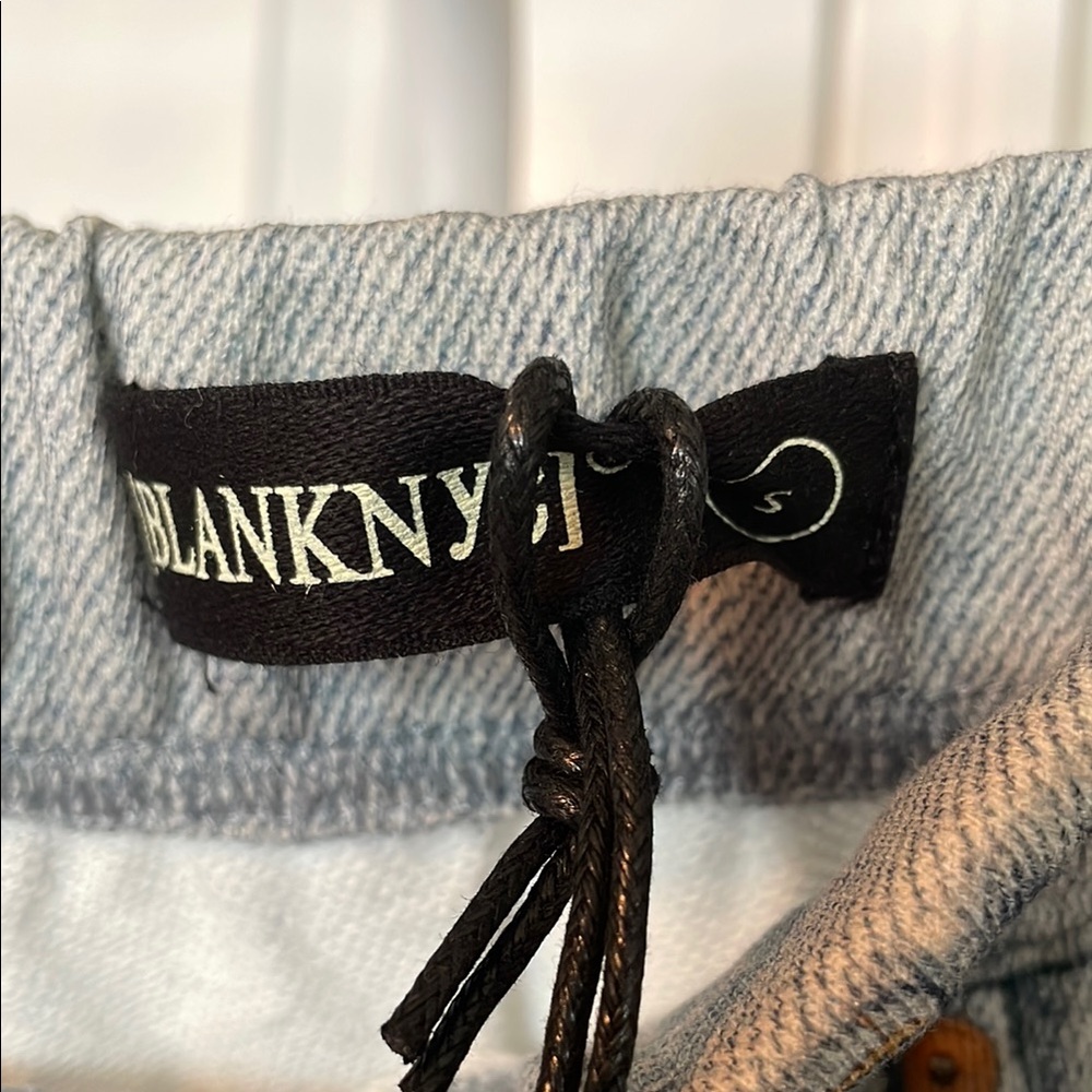 Blank NYC Revolve Faux Blue Jean Shorts High-Waisted Casual - Picture 5 of 7